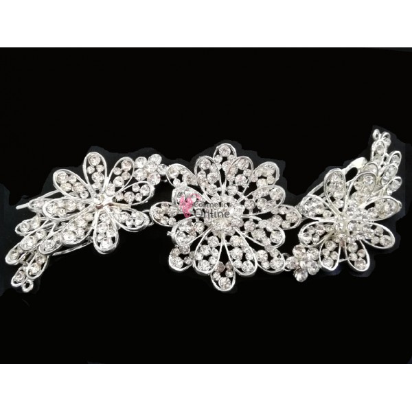 Tiara Ti039 argintie pentru mirese cu cristale